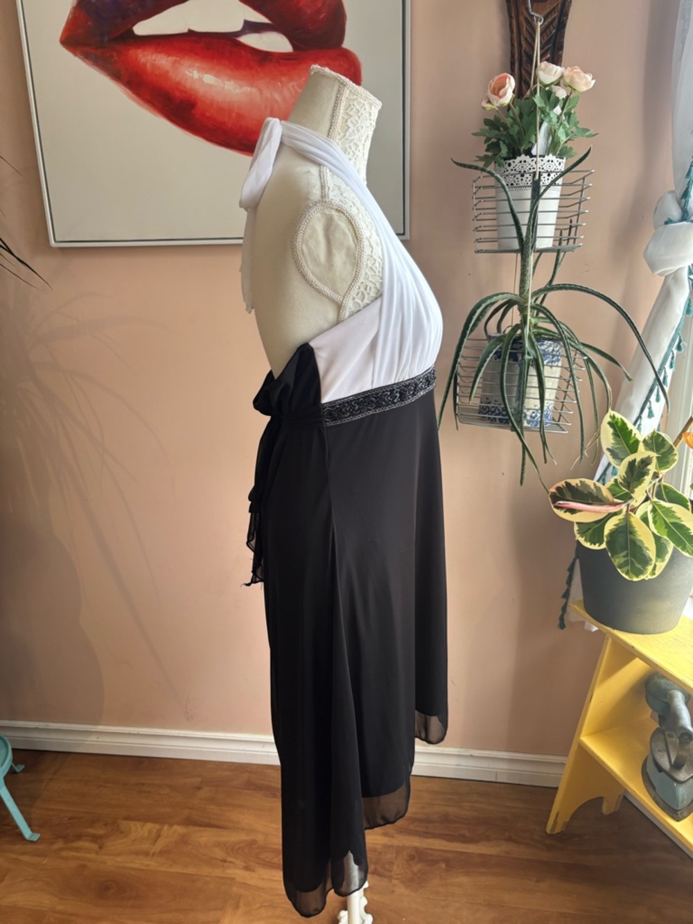 Black and White y2k Halter Dress - Picture 2 of 12